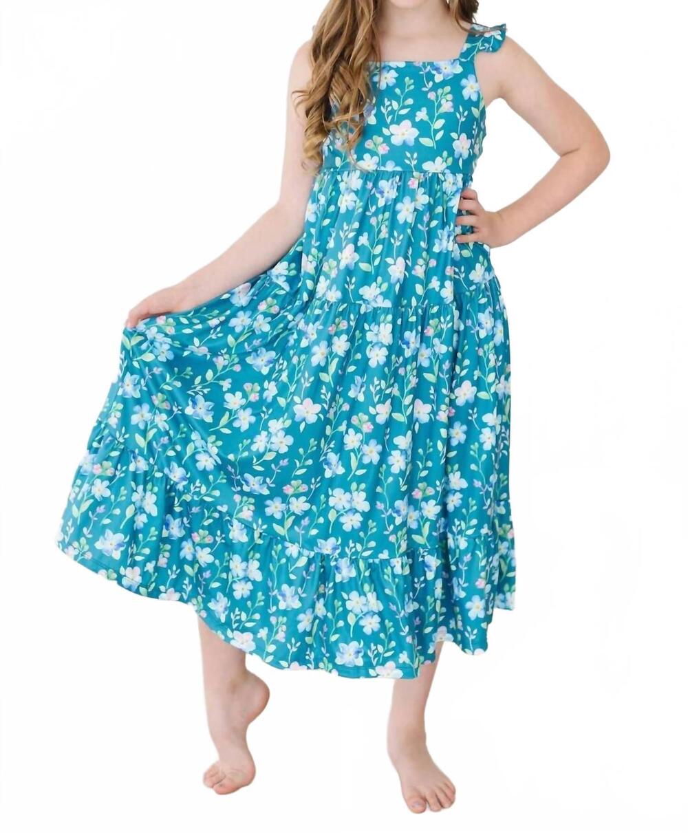 NEW MILA & ROSE floral breeze ruffle maxi dress in multi